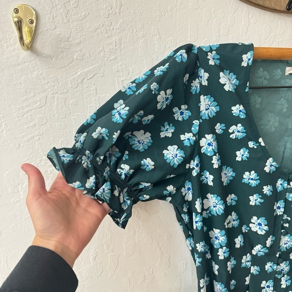 Outerknown Kira Maxi Dress Blue Green Riviera Esalen Bloom Size M - Picture 10 of 11